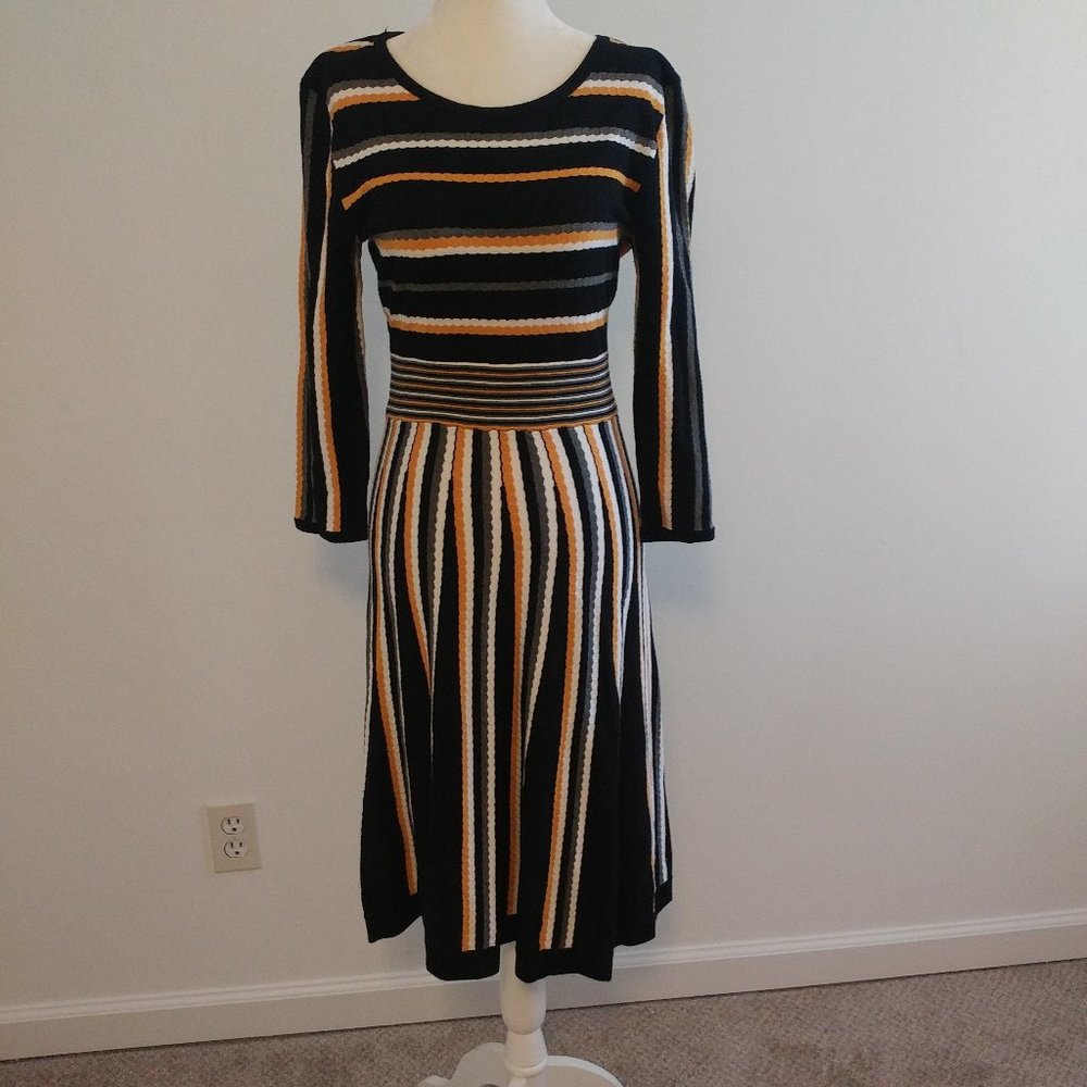 Appraisal Black Multi Colored Knit Dress - Misses Small